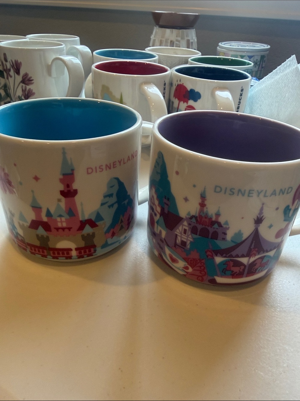 Starbucks Disneyland coffee mugs rare set